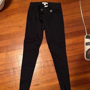 MICHAEL Michael Kors Navy Blue Trousers with Gold Accents size 2
